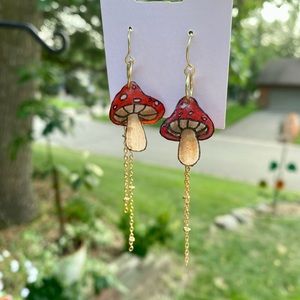 Hand made mushroom earrings